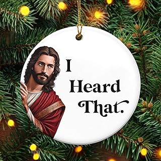 FLAGWIX Christmas Funny Gifts for Women Men - Ceramic Christmas Ornaments 2025 for Tree Decorations - White Elephant Gifts for Adult, Funny Ornament Ideas, Stocking Stuffers Gift for Men Women product image