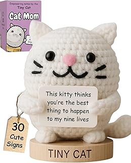 Cat Lover Gifts for Women - Positive Crochet Animal with 30 Cute Signs product image