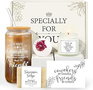 Coworker Friendship Gift for Women with Glass