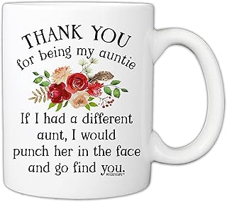 Christmas Gifts for Aunt from Niece, Thank You For Being My Aunt 11oz Coffee Mug, Funny Gag Present Idea for Birthday, Mother’s Day for Favorite Best Auntie Ever Cup product image