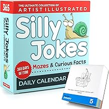 Silly Jokes Daily Desk Calendar 2026 - Unique Fun Gift For Kids and Adults - 365 Jokes & Curious Facts, Educational, Fun Stocking Stuffers, Desk or Wall Calendar, Boys & Girls Lunchbox notes product image