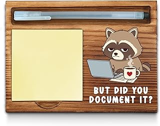 Funny Sticky Note Holder, Raccoon Self-Stick Note Pad Holders, Gag, Sarcastic, Work Fun Office Humor Gifts for Coworker Employee Friends Boss Assistant Desk Cubicle Organizer WPP114 product image