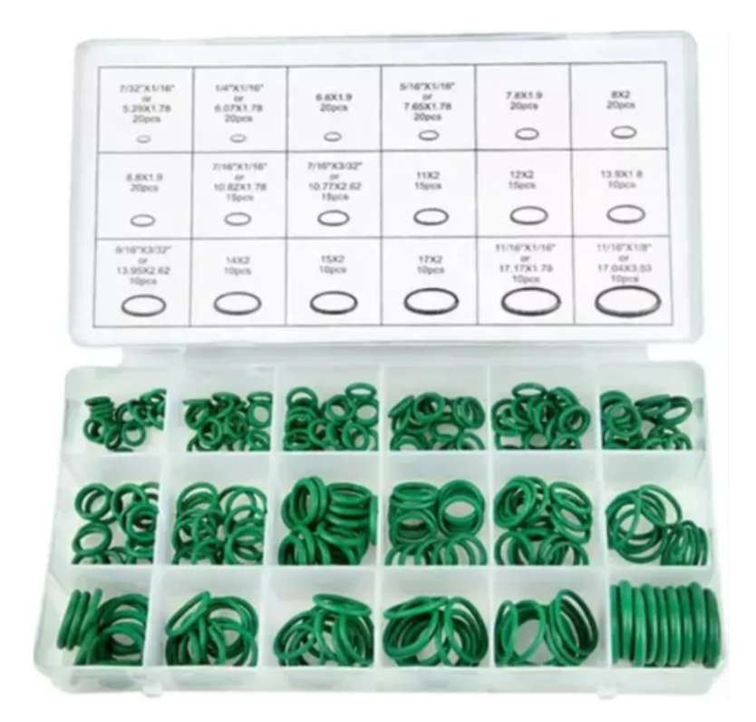 Kit Oring Verde 270 Piezas Surtidos Anillo Goma Reten O-ring