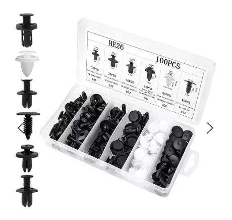 Kit 100 Ganchos Grampas Clips Tapizado Carroceria Vehiculos