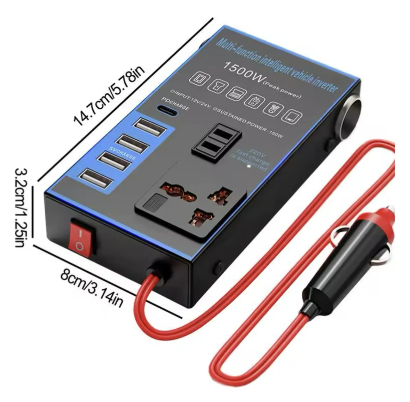 Inversor Conversor Convertidor  Cargador 12v A 220v 1500w