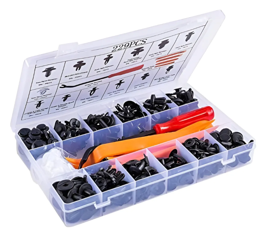 Kit 224 Clips Grampas De Paneles Tapizados + 5 Palancas