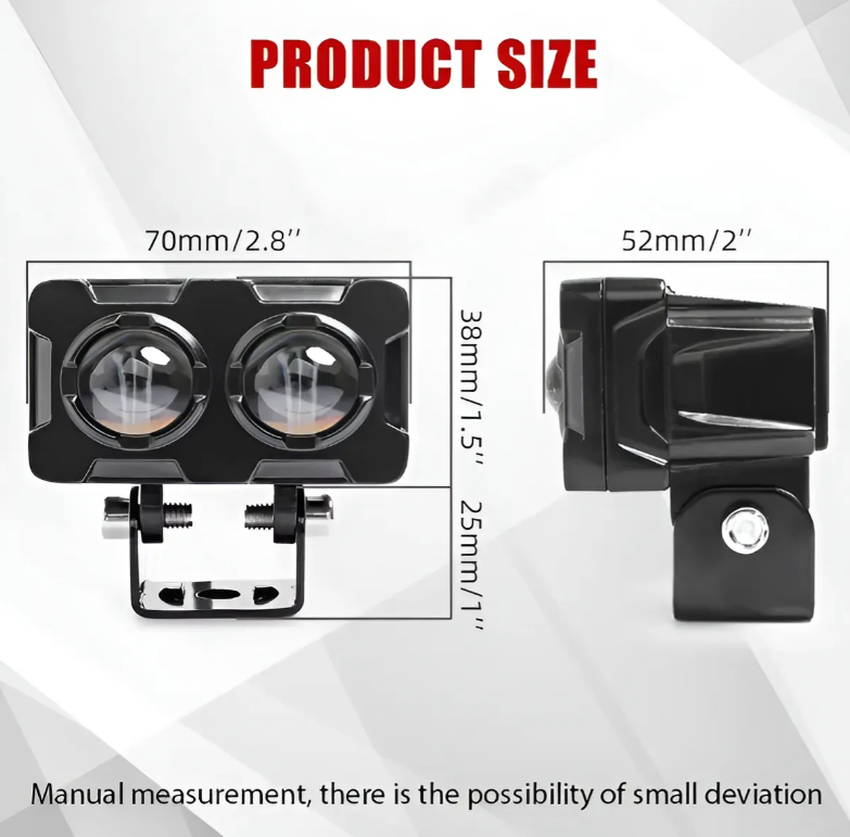 Faro Led Auxiliar Proyector Lupa Alta Potencia Bicolor