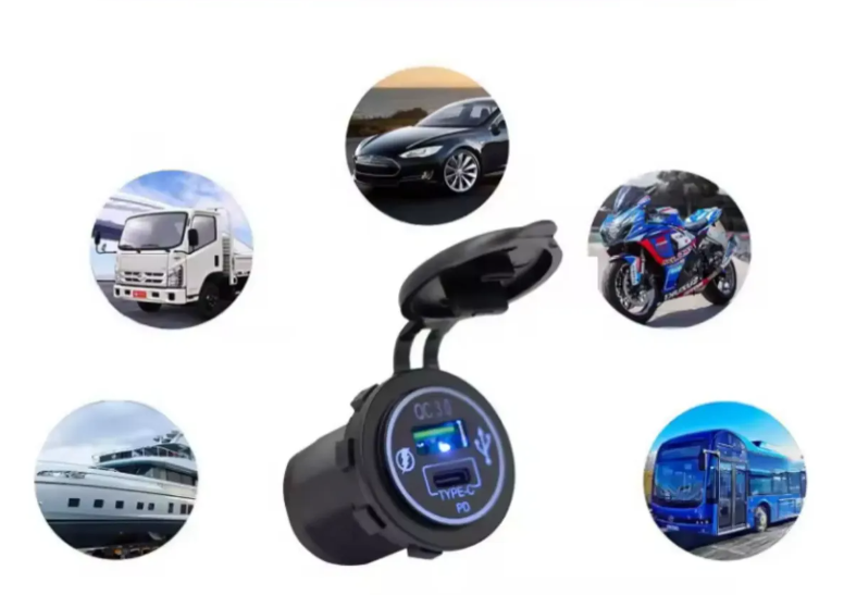Cargador Toma Usb C Embutir Auto 12 24V Moto Nautico 4X4 3.0