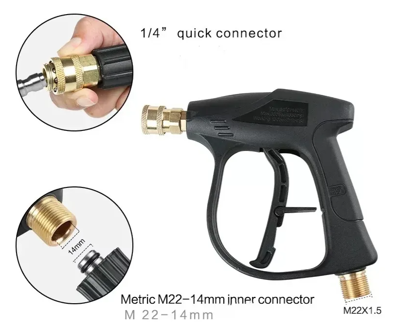 Pistola Corta Universal Hidrolavadora Presion Acople Rapido