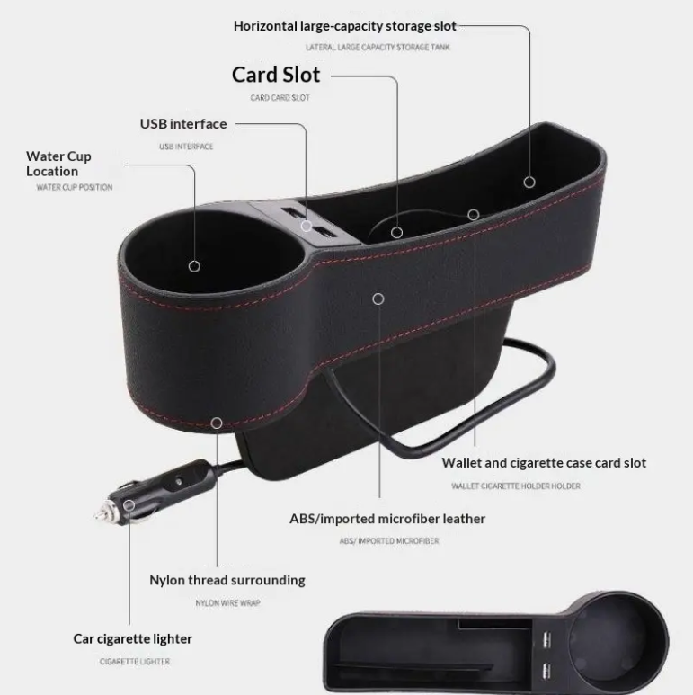 Apoyavaso organizador usb auto
