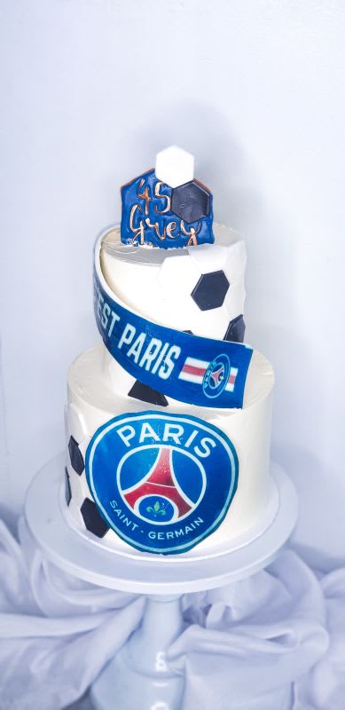 Gâteau d'anniversaire thème PSG - Les passions de Sylvie