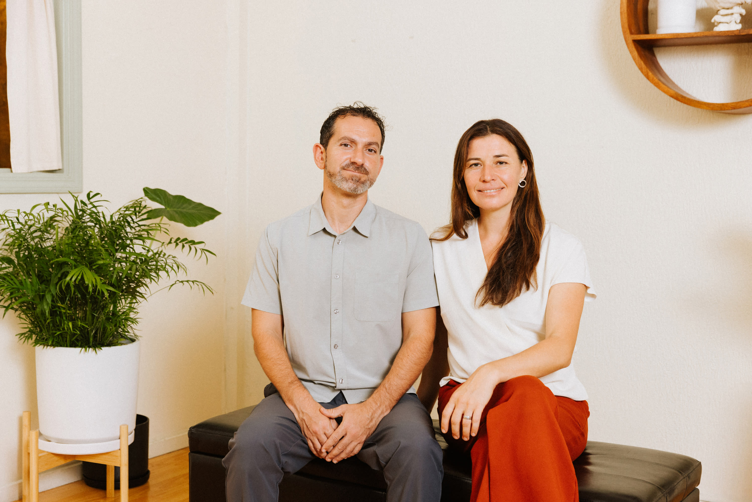 Dr. Ben Glass and Dr. Irina Velichko, chiropractors and co-founders of The Shift Chiropractic in Oakland