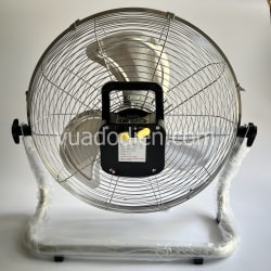 Quạt năng lượng mặt trời tích điện 16 inch xám chân quỳ hiển thị pin lồng cánh sắt 10
