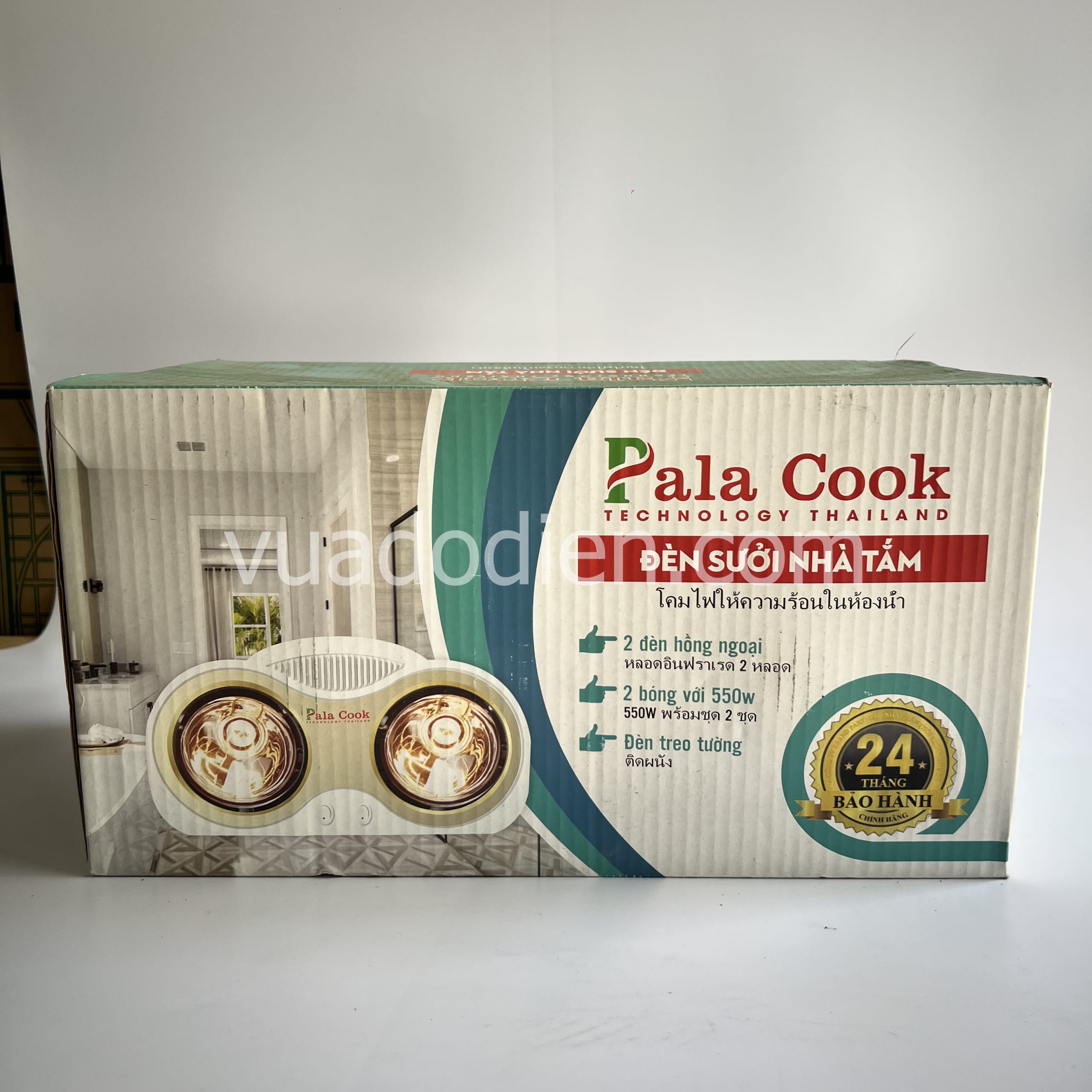 Đèn sưởi nhà tắm Pala cook 2 bóng 550W Công nghệ Thái Lan 1