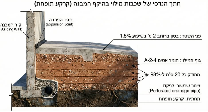 מערכת ניקוז תת-קרקעית בקרקע חרסיתית אטומה