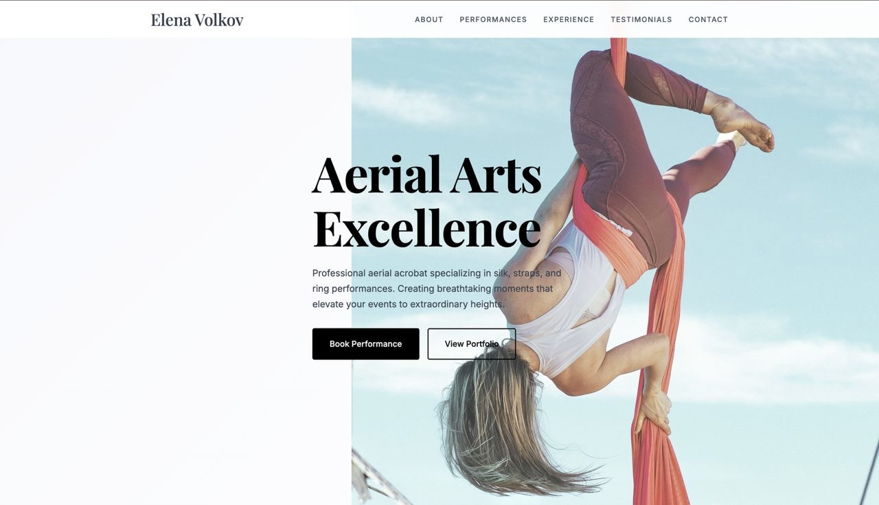 Портфолио для професійної повітряної гімнастки - gallery image