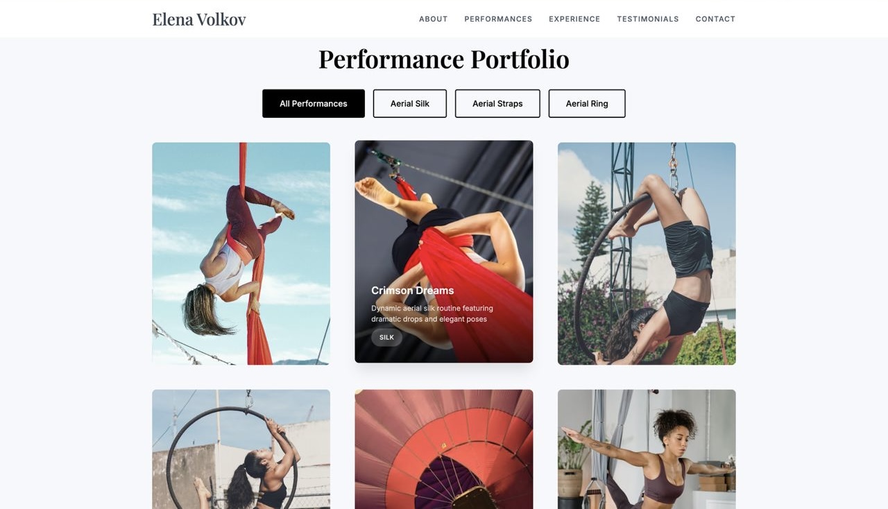 Портфолио для професійної повітряної гімнастки - gallery image