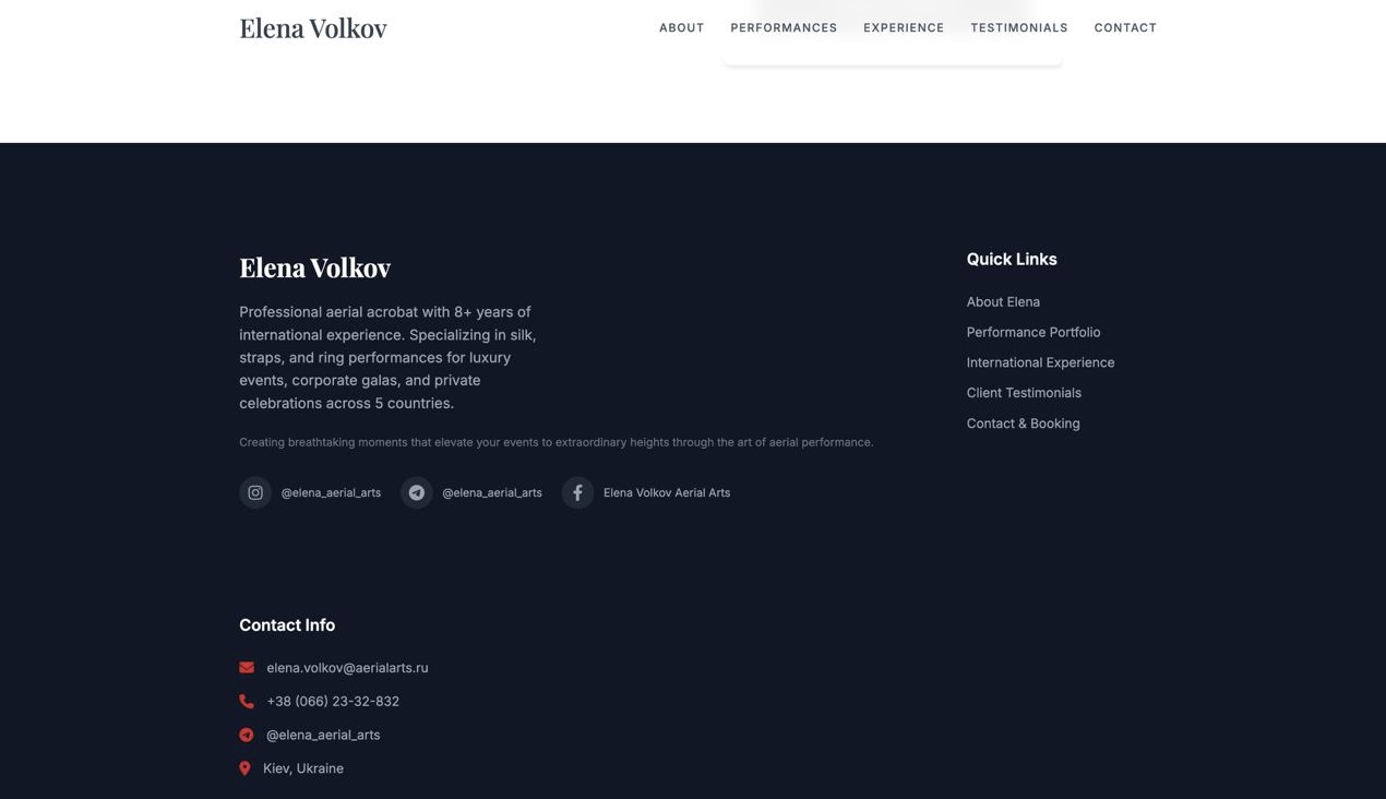 Портфолио для професійної повітряної гімнастки - gallery image