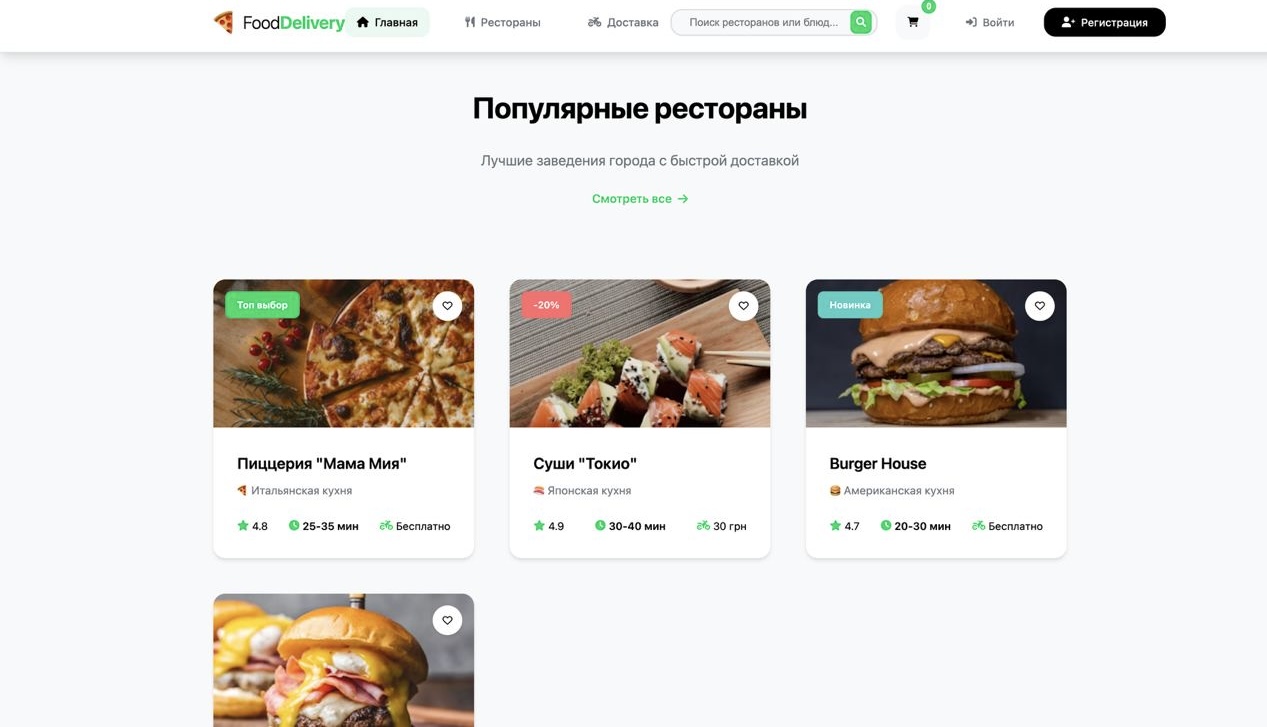Платформа доставки їжі на мікросервісній архітектурі - gallery image