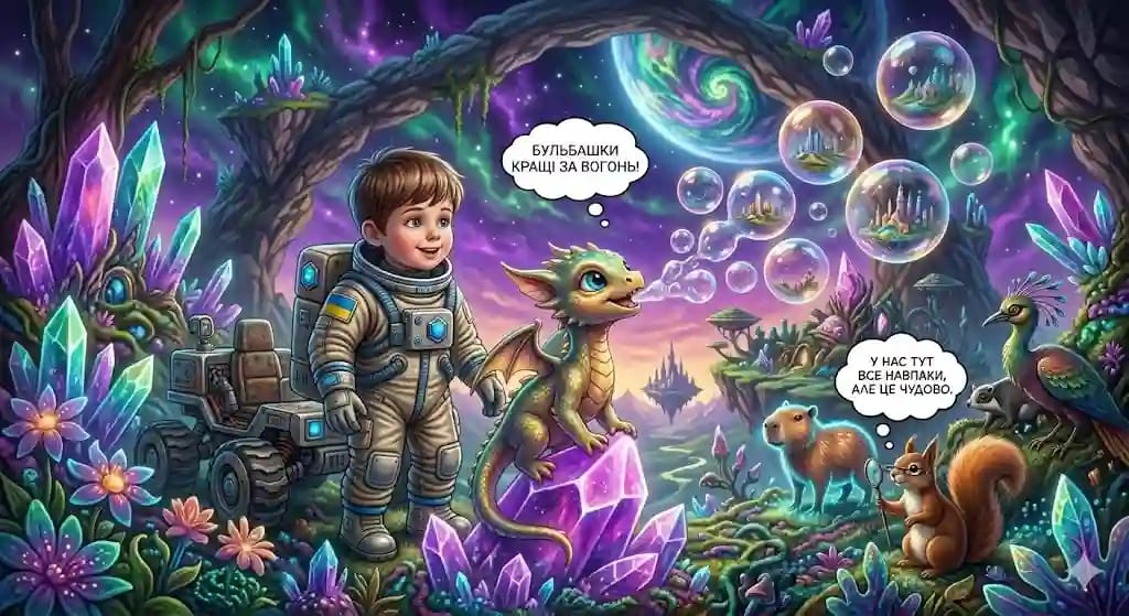 Дракончик і чарівні бульбашки