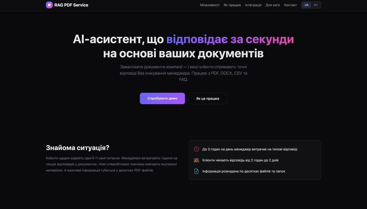 AI-асистент для бізнесу — точні відповіді з ваших документів