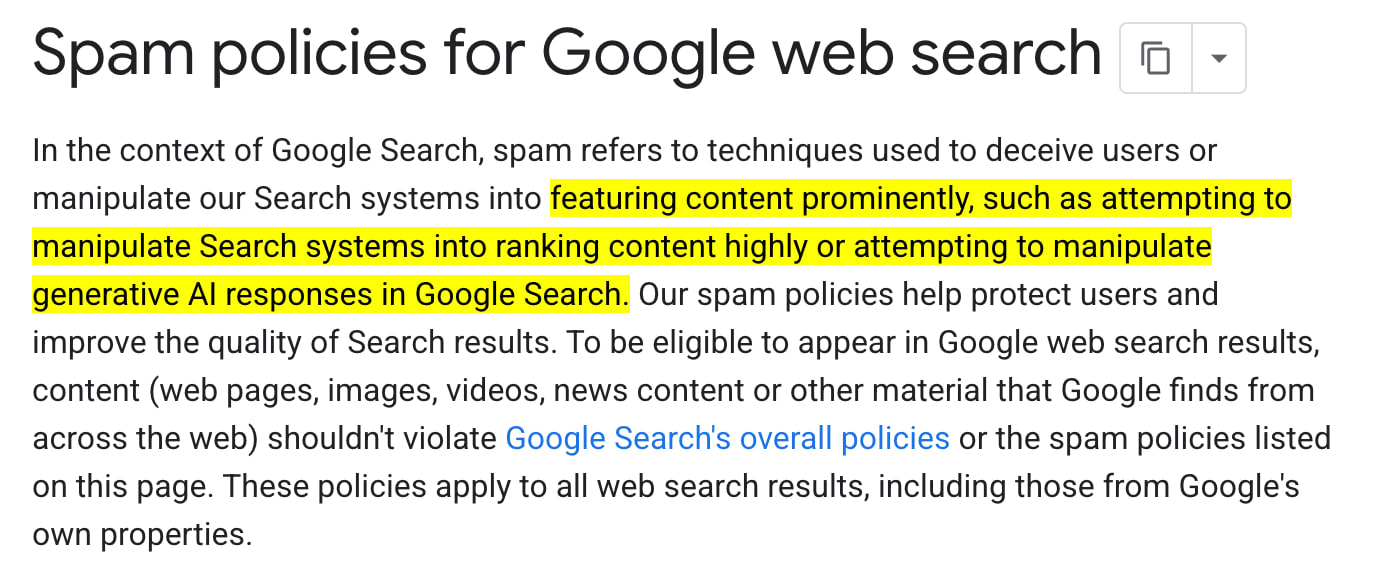 Google Spam Policy 2026: маніпуляції з AI Overview тепер офіційно спам
