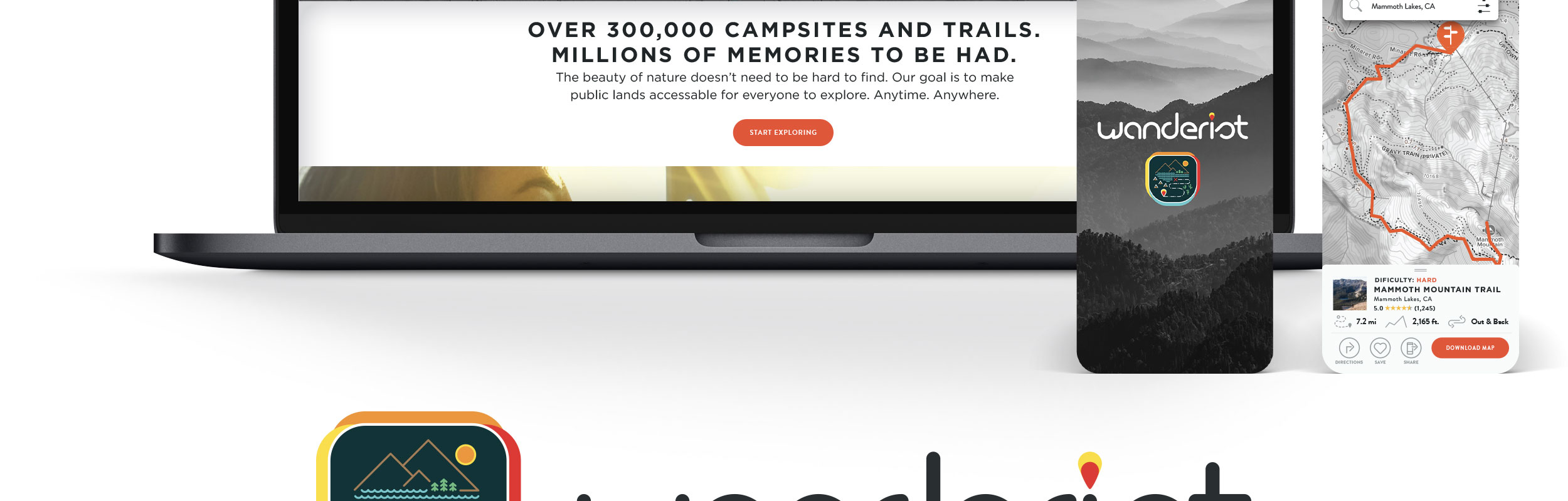 Wanderist branding and app design