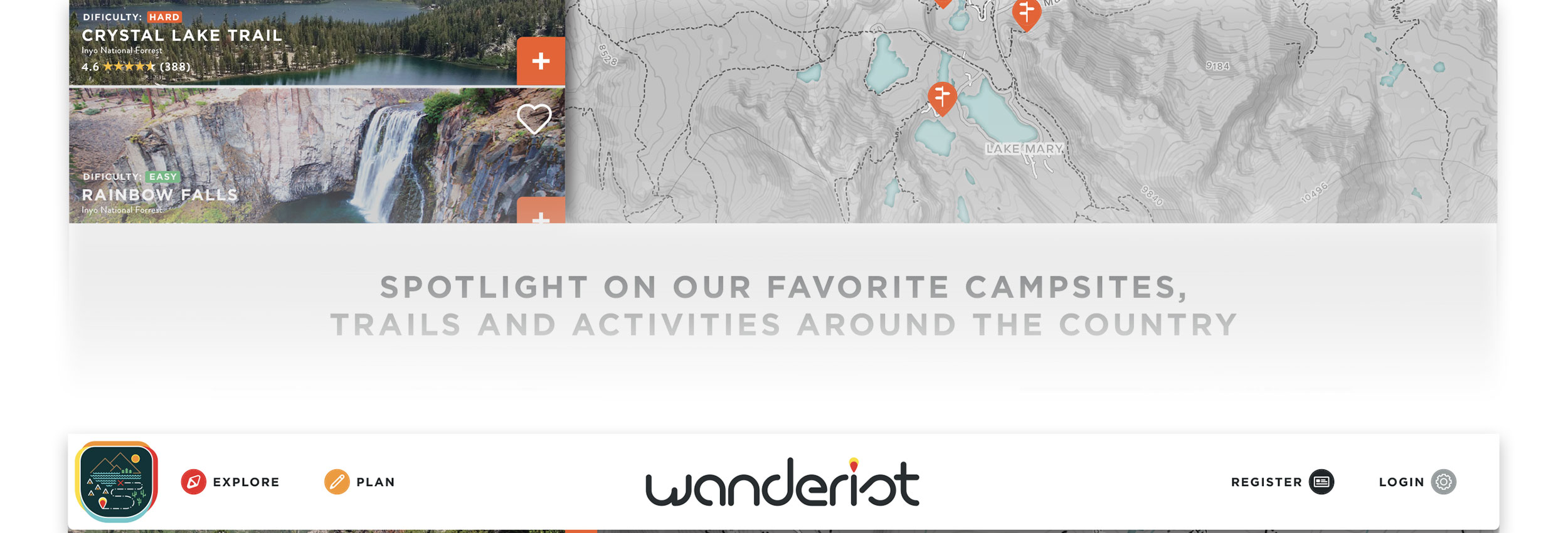 Wanderist branding and app design