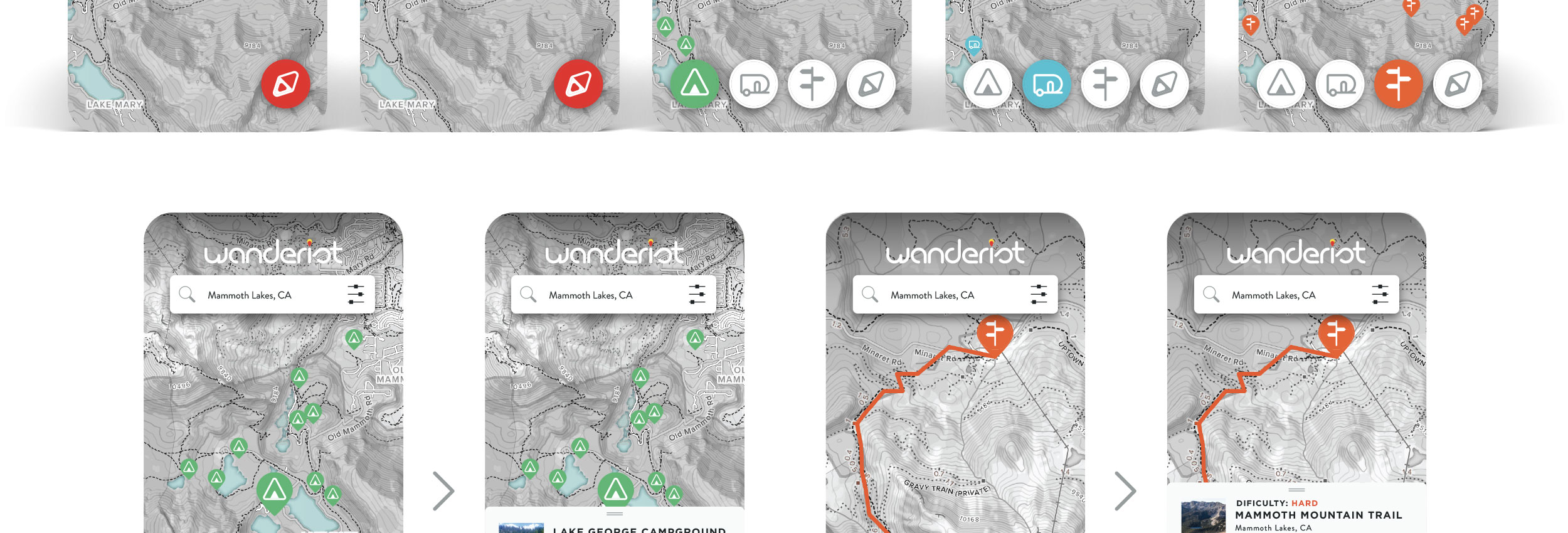 Wanderist branding and app design