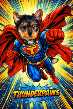 Comic Book pet portrait example 2