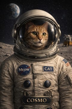 Astronaut pet portrait example 2