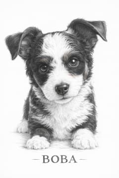 Sketch pet portrait example 1