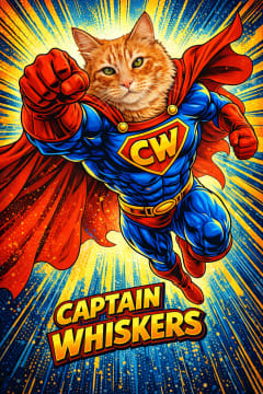 Comic Book pet portrait example 1