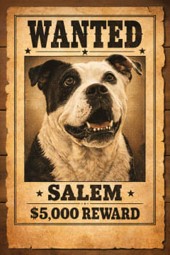 Wanted Poster pet portrait example 1