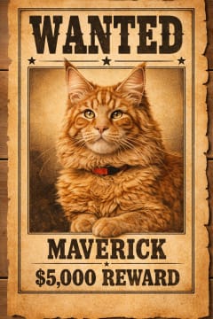Wanted Poster pet portrait example 2