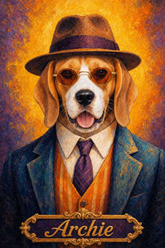 Retro Tycoon pet portrait example 1