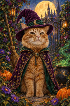 Moonlit Witch pet portrait example 2