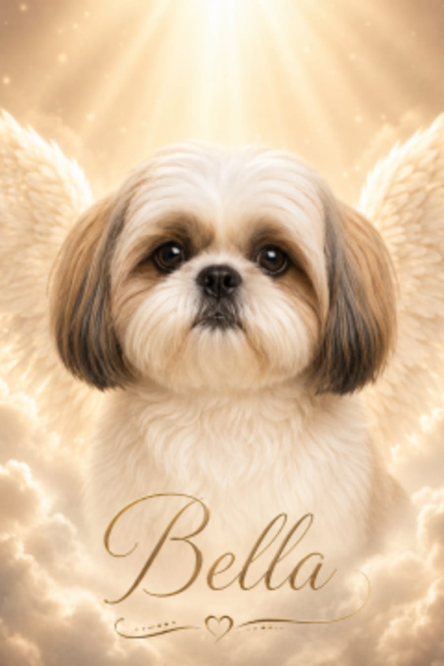 Angel Wings Memorial pet portrait example 1