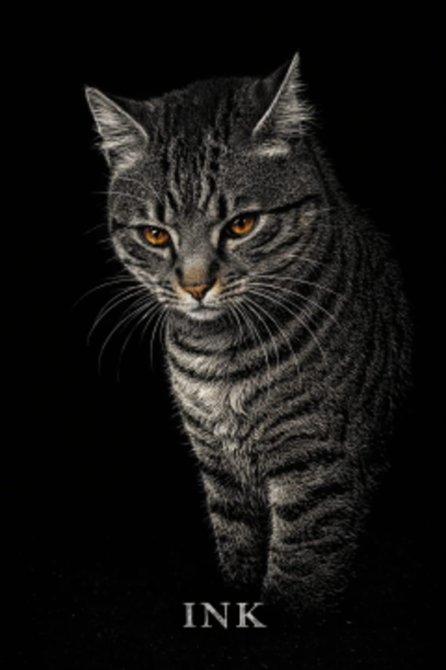 Midnight Etch pet portrait example 2