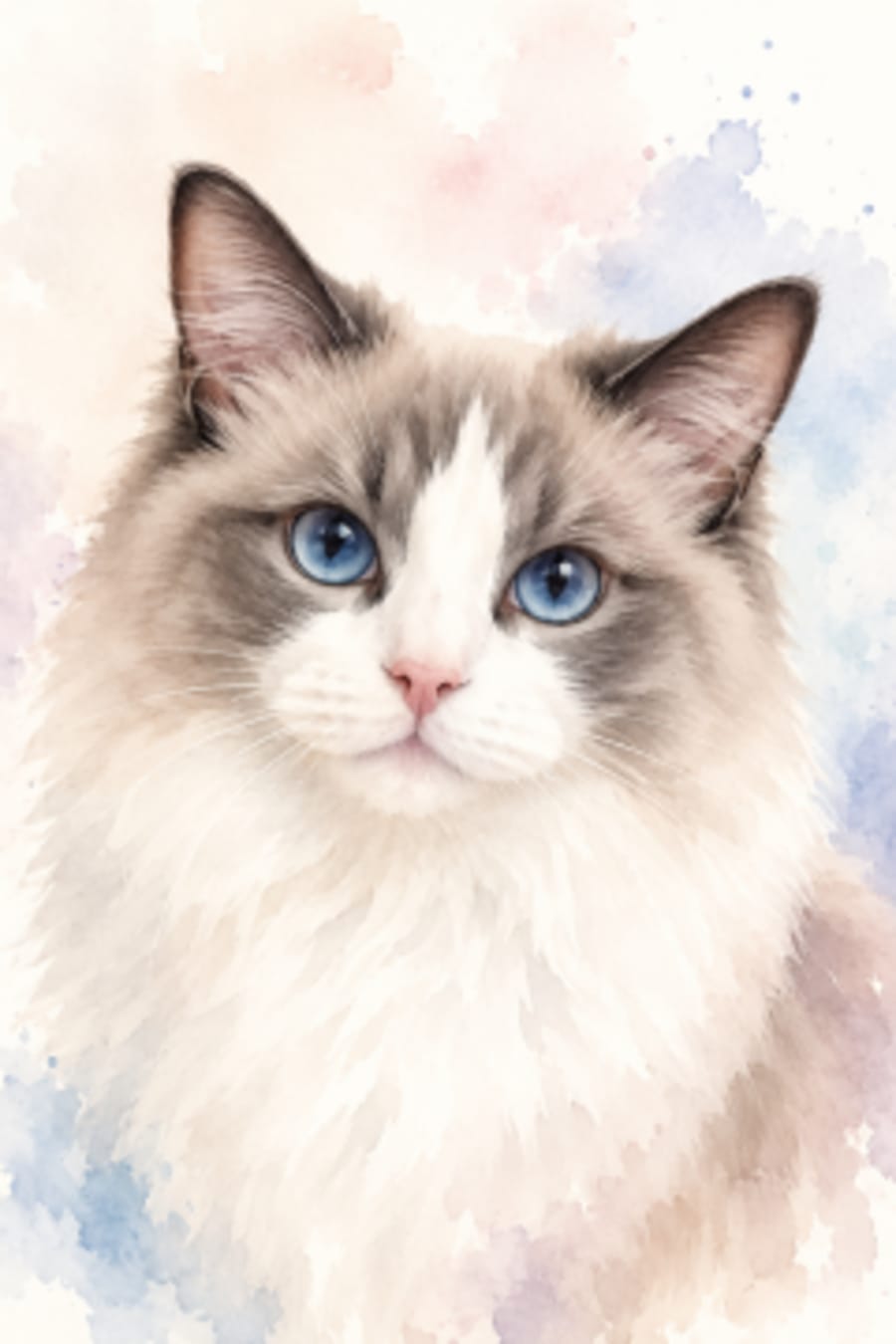 Watercolor pet portrait example 1