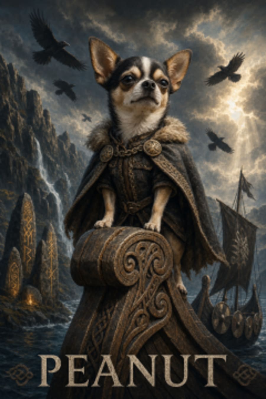 Viking pet portrait example 2
