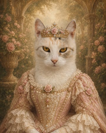 Queen Isabella pet portrait style