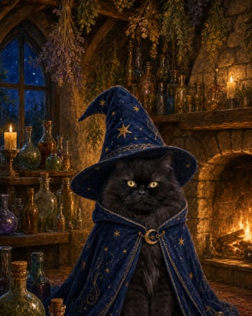 Storybook Wizard pet portrait style