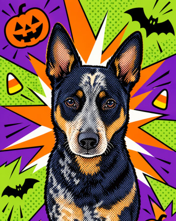 Halloween Pop Art pet portrait style