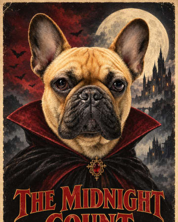 Gothic Vampire pet portrait style