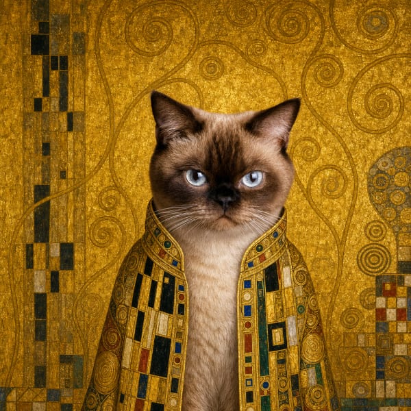 Gilded Gold pet portrait example