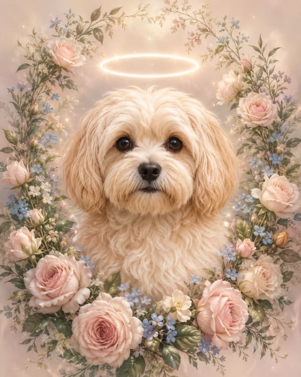 Forever in Bloom pet portrait style