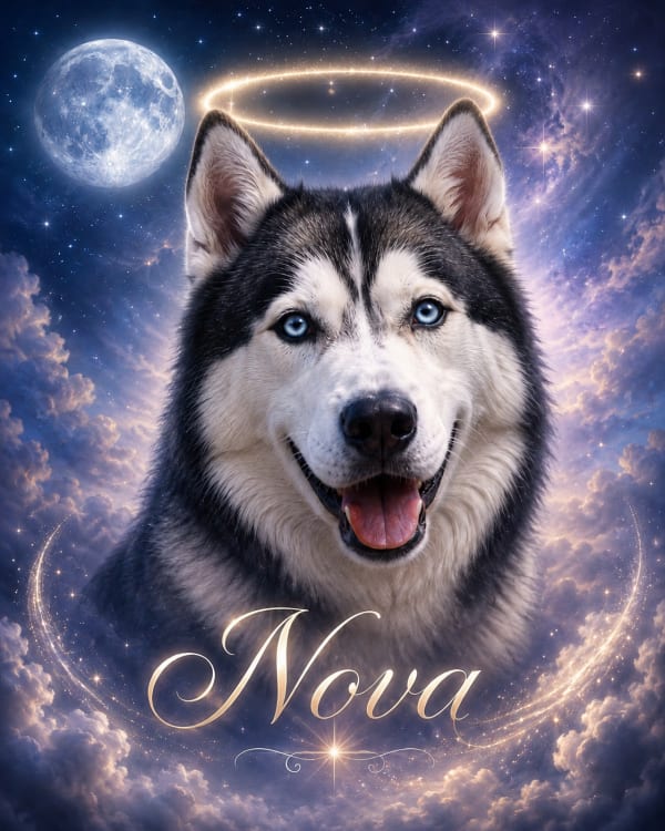 Starlight Memorial pet portrait style