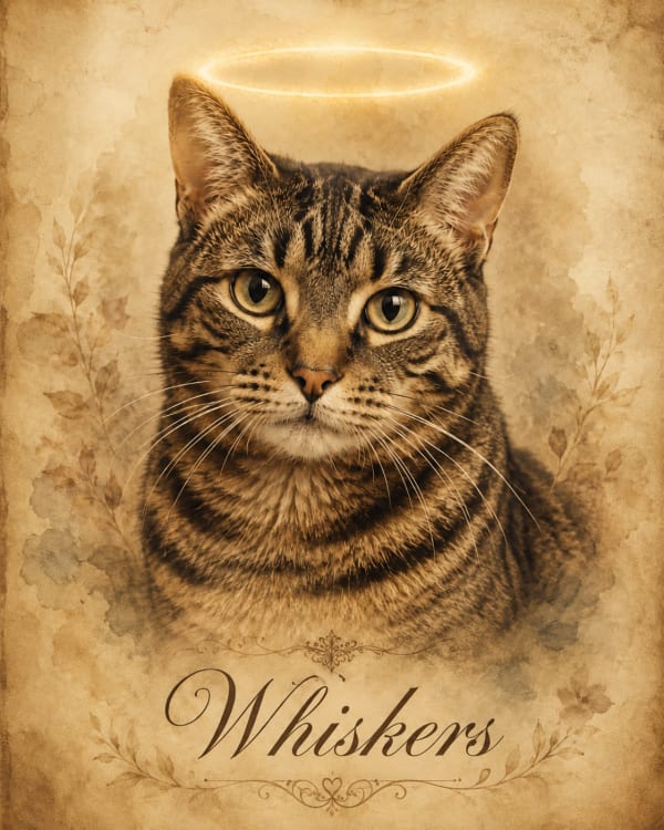 Vintage Remembrance pet portrait style