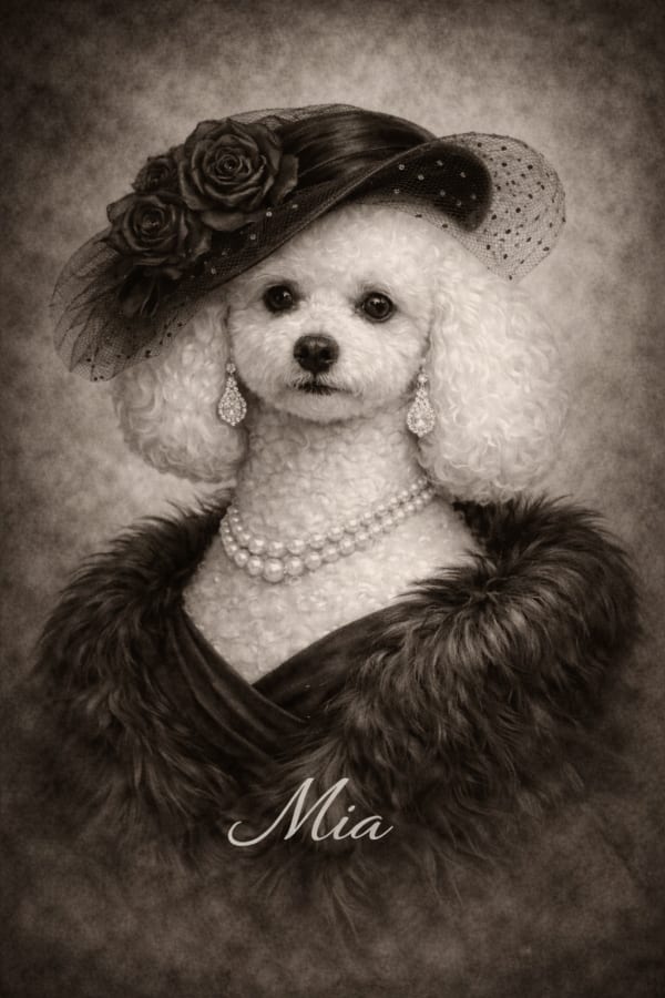 Mia's custom pet portrait from a customer